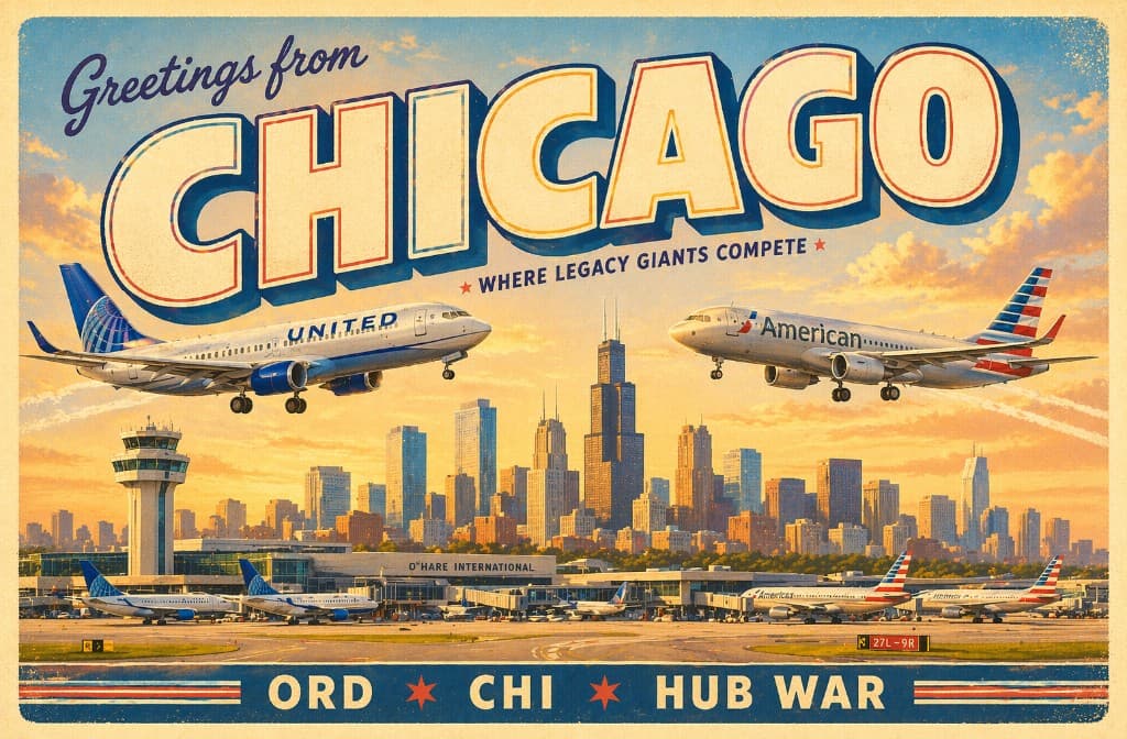 Greetings from Chicago hub war postcard